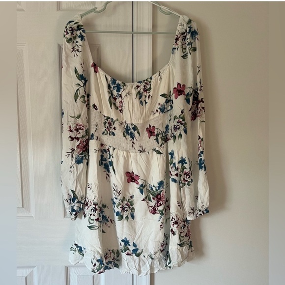 Urban Outfitters - Lumiere Mini Dress White Floral - Size Large - Picture 6 of 7